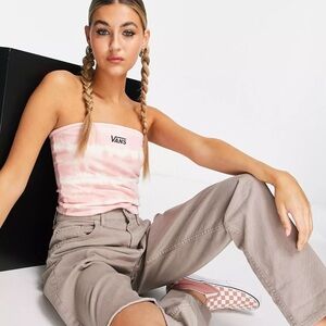 Vans SunWaves tie dye tube top in pink